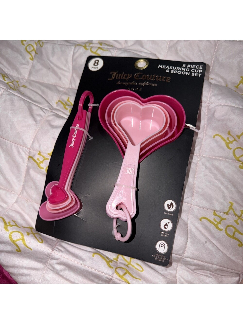 Juicy couture Heart 8 Piece Measuring Cups and Spoon Pink